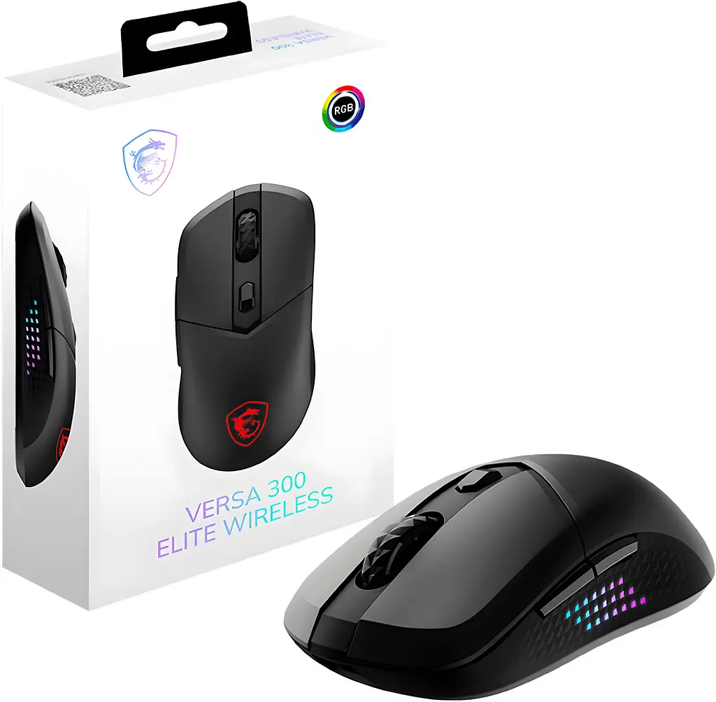 Компьютерная мышь MSI VERSA 300 ELITE W WIRELESS RGB WL черный teh0014125 - фото 8