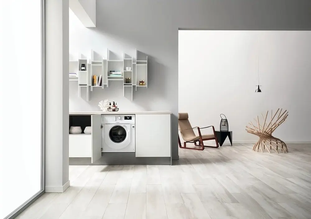 Пральна машина Whirlpool вбудована фронтальна, 7кг, 1400, A+++, 60см, дисплей, пара, інвертор, білий (BIWMWG71484E) - фото 3