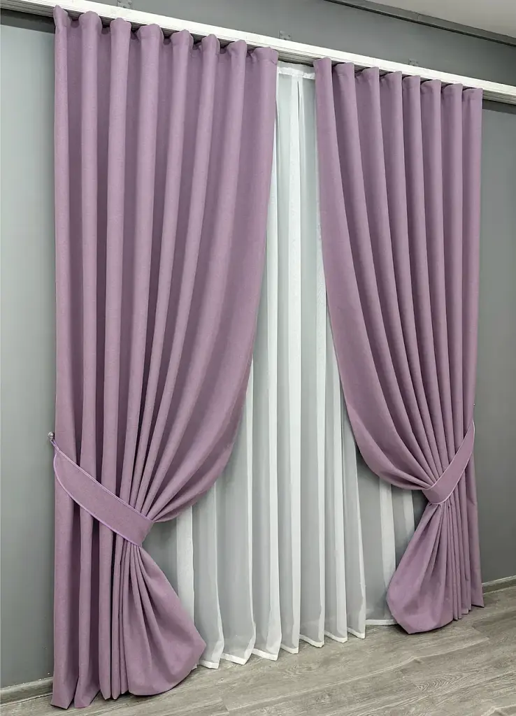 Комплект штор VR-Textil Ashen Night блекаут 2 шт 150x290 см бузковий (1844ш) - фото 3