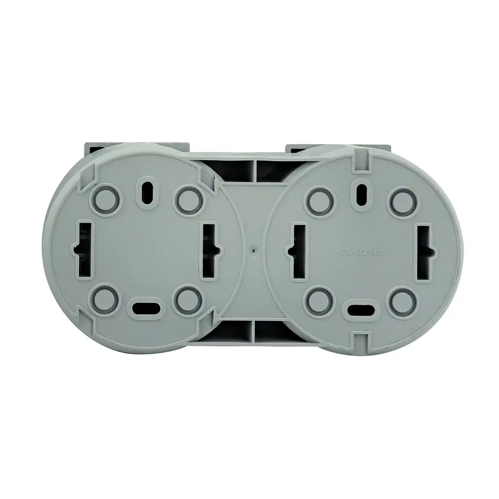 Розетка подвійна Ovivo Electric xOne з заземленням та кришкою сірий - фото 2