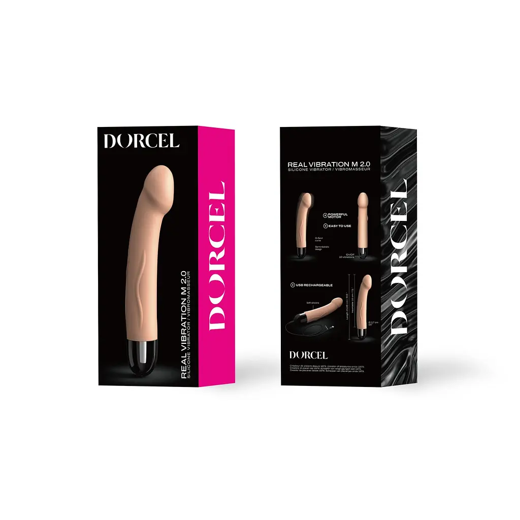 Вібратор Dorcel Real Vibration M Flesh 2.0, діаметр 3,7см, перезаряджається, для точки G - фото 4