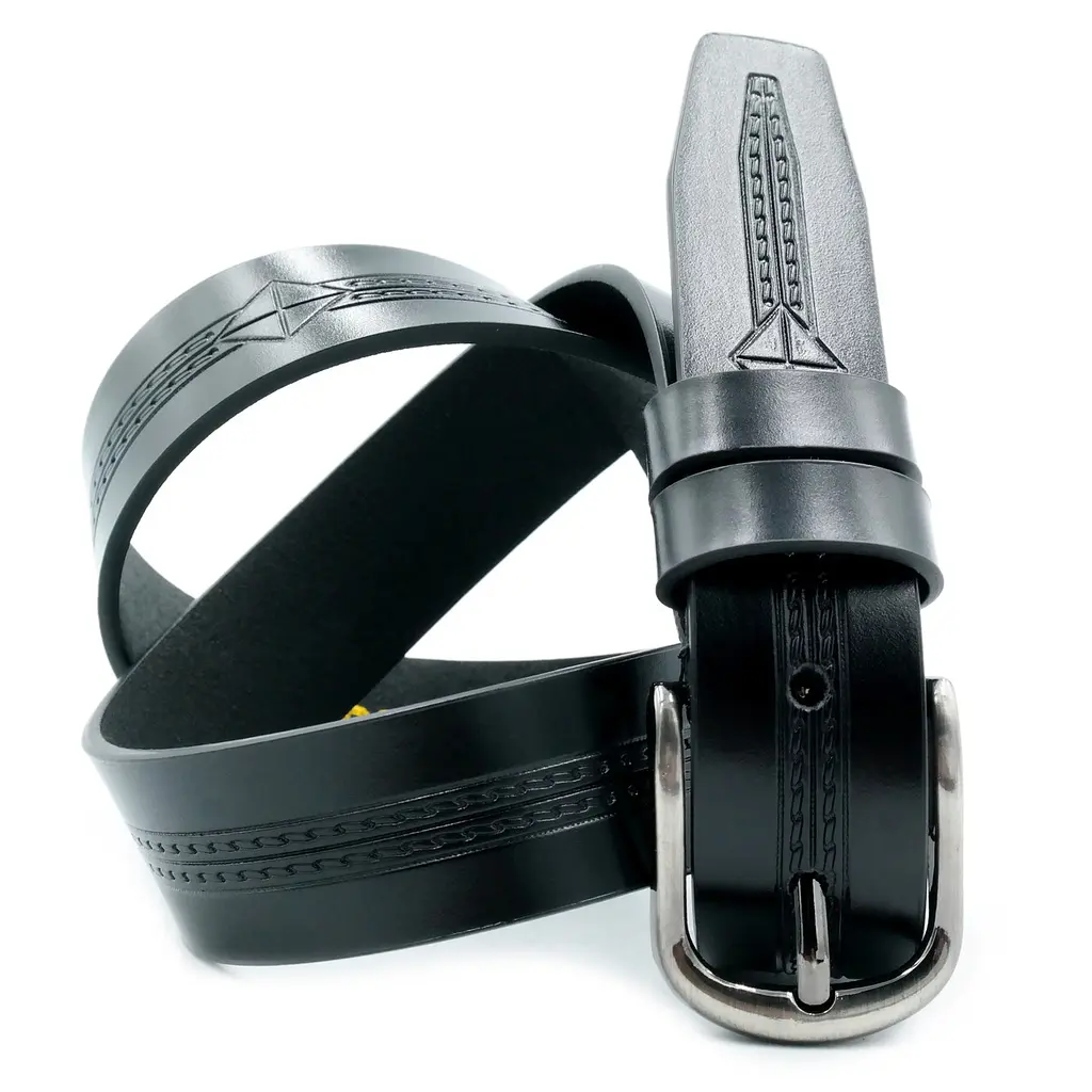 Дитячий ремінь Weatro 2,8 х 85 см Чорний dtsk-28mm-kz-015 (dtsk-28mm-kz-015) - фото 2