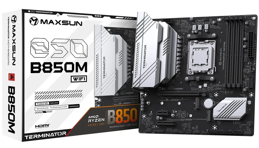 Материнська плата MAXSUN Terminator B850M WIFI (MS-TERMINATOR B850M WIFI) (Socket AM5, AMD B850, Micro-ATX) - фото 5