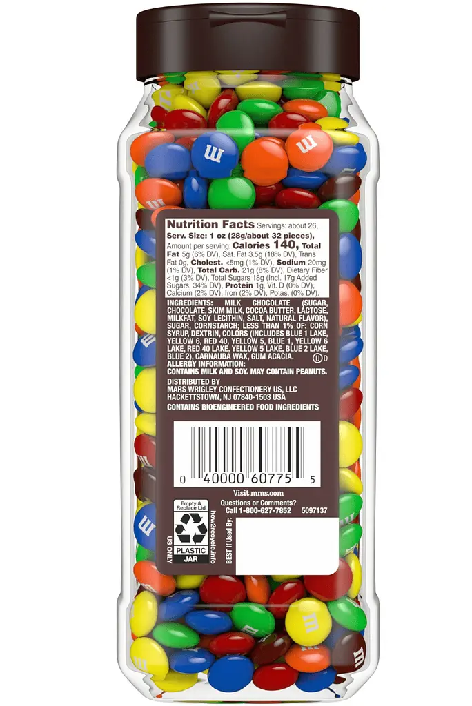 Драже M&M's Milk Chocolate Candy Bulk Jar 722г - фото 2