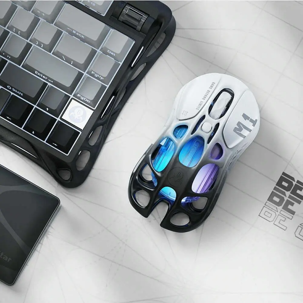 Миша GravaStar Mercury M1 Pro, BT/WL/USB-A, RGB, чорно-білий (GRAVASTARM1PRO_GBLK) - фото 3