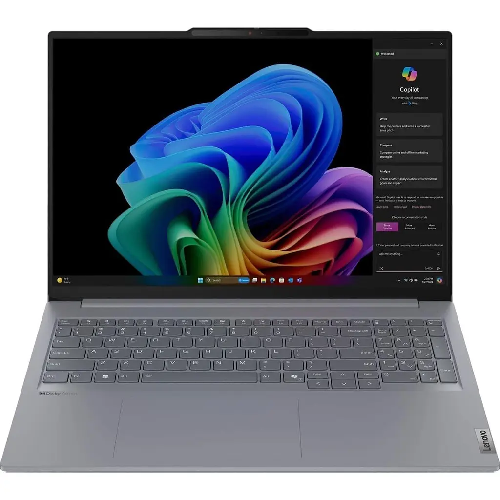 Ноутбук Lenovo 16" ThinkBook 16 G7 QOY FHD/Snapdragon SD X1P42100/32GB/SSD1TB/Qualcomm Adreno/Win 11 Pro/Grey (21NH000DRA) - фото 1