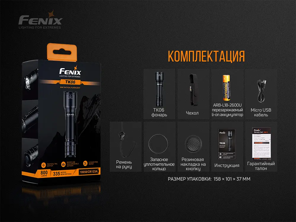 Фонарь ручной Fenix TK06 - фото 16
