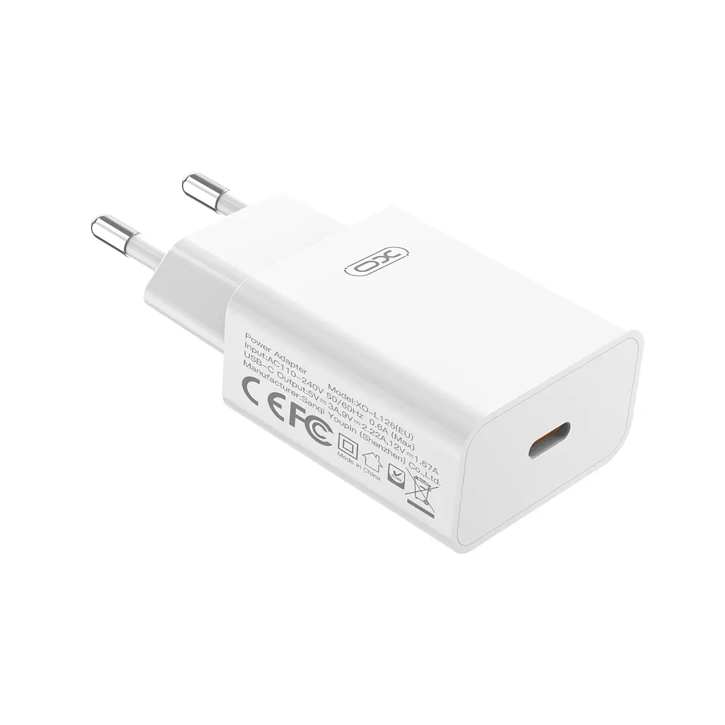 Зарядний пристрій XO L126 20W USB-C PD White (L126_White) - фото 3
