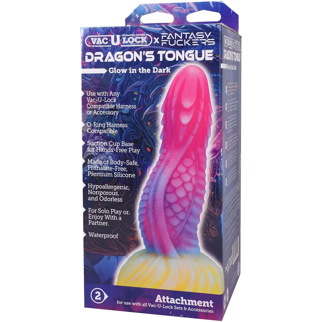 Фентезійний фалоімітатор Doc Johnson Vac-U-Lock x Fantasy Fuckers Dragons Tongue - фото 6