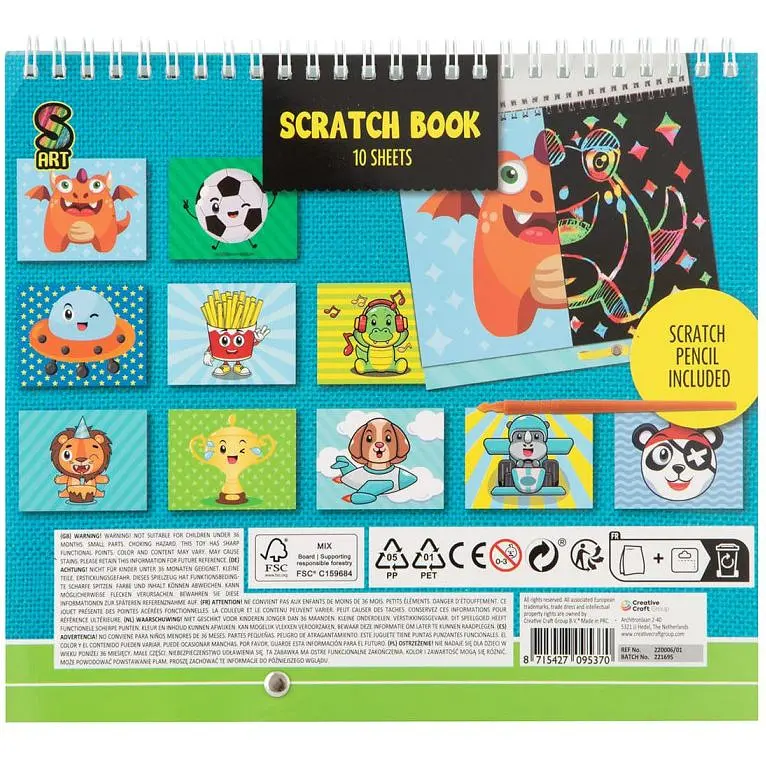 Скретч-книга Grafix Funny Monsters 20х24 см 10 листов (220006_02) - фото 2