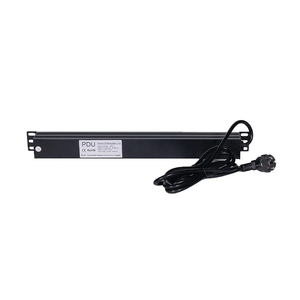 Блок розеток NVC-PDU/8M-16А Black для комутаційної шафи 19" на 8 розеток, з вимикачем (25-00073) - фото 3