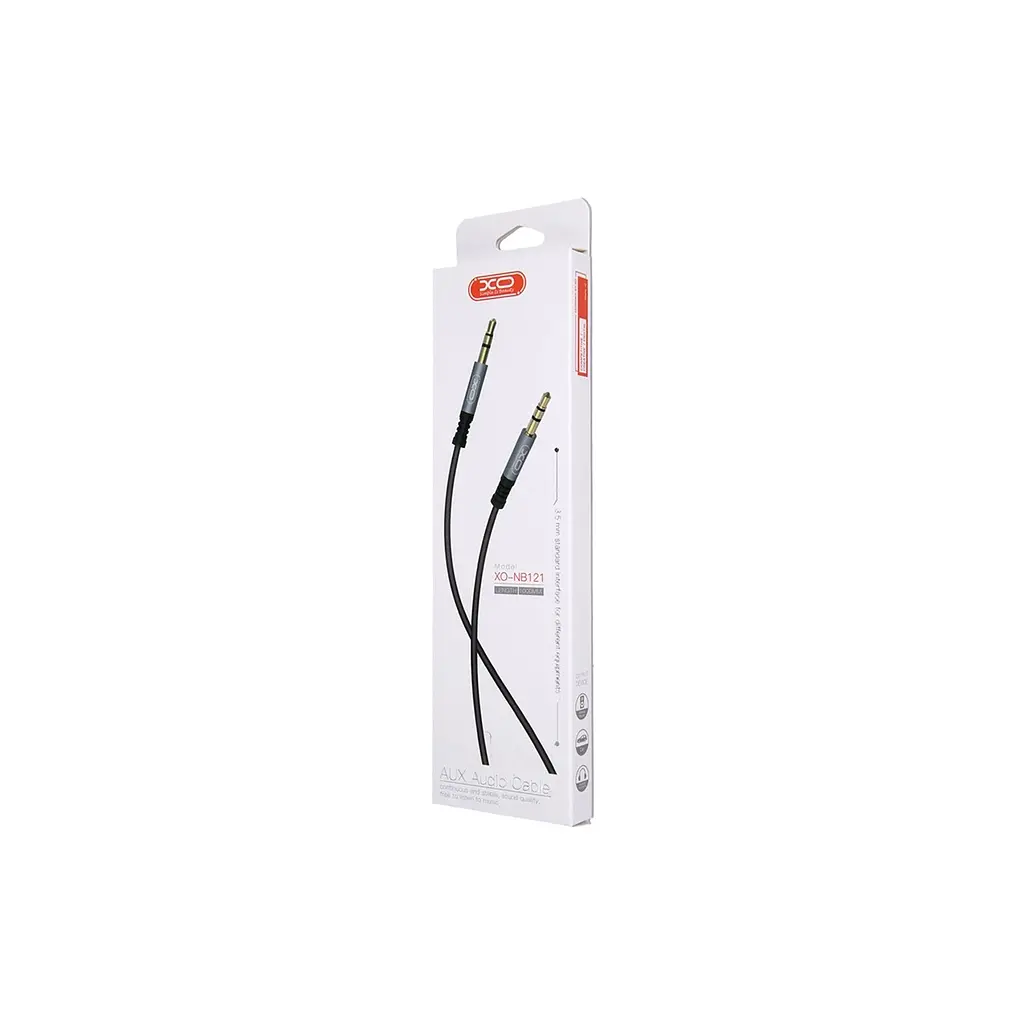 Кабель мультимедійний 3.5mm M to 3.5mm M 1.0m NB121 black XO (6920680864591) - фото 2