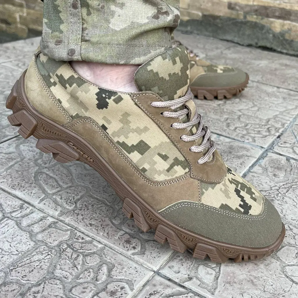 Кроссовки мужские тактические ВСУ (ЗСУ) Пиксель Kros Pixel 102132 6655 40 р 26,5 см хаки - фото 5
