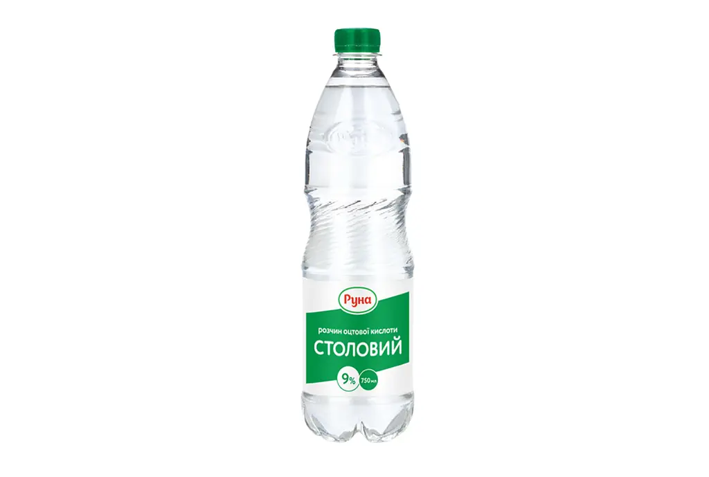 Оцет "Столовий" 9% ТМ "Руна", 750 мл