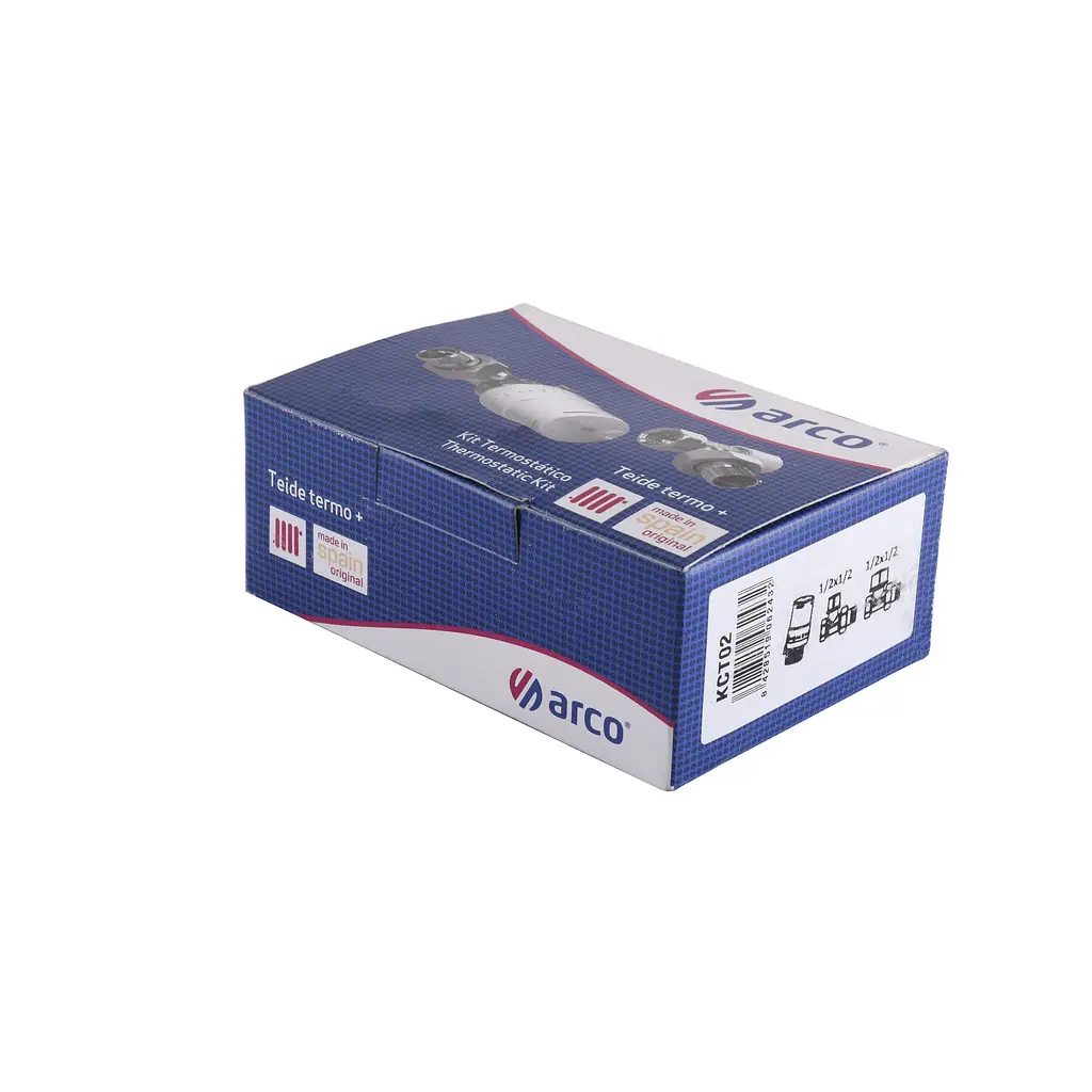 Набір Крани радіаторні прямі Arco 1/2″ подача + зворотка + термоголовка KCT02 М30 - фото 2