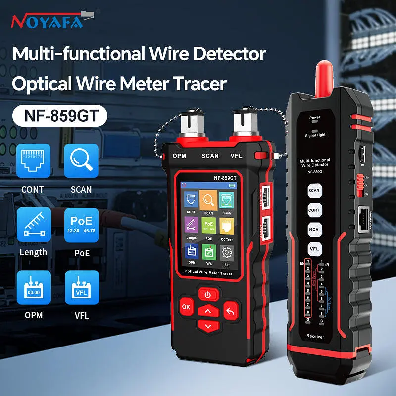 Багатофункціональний кабельний тестер Noyafa NF-859GK PoE тестер вітой пари, Wiremap, SCAN, NCV, QC, VFL, PING, IP-scan, RJ45 (19805) - фото 2