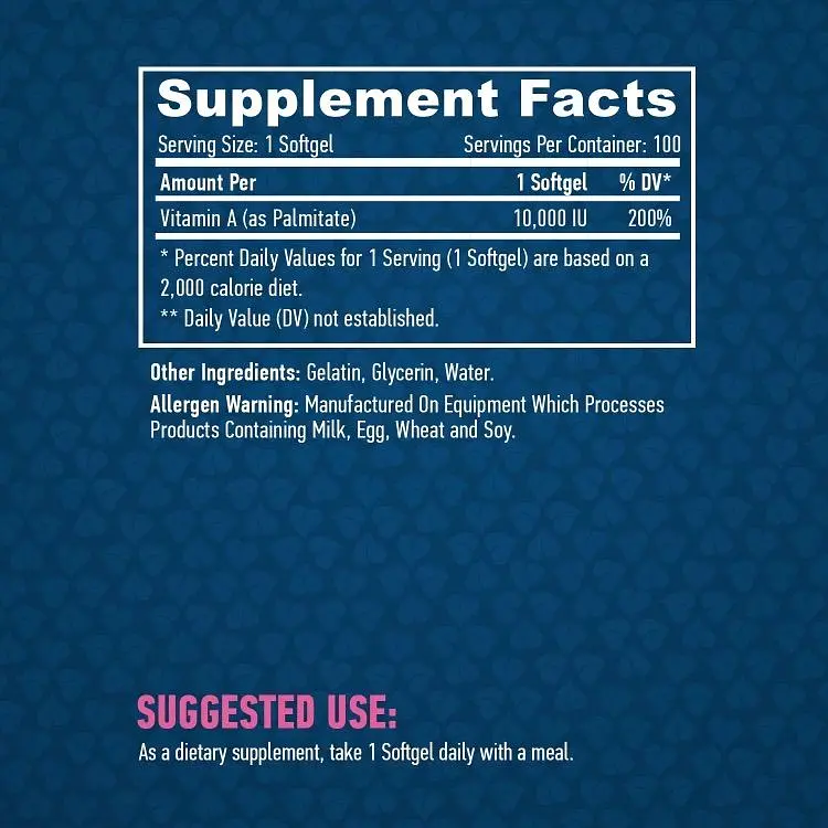 Вітамін А Haya Labs Vitamin A 10000 МО 100 гель капсул - фото 3
