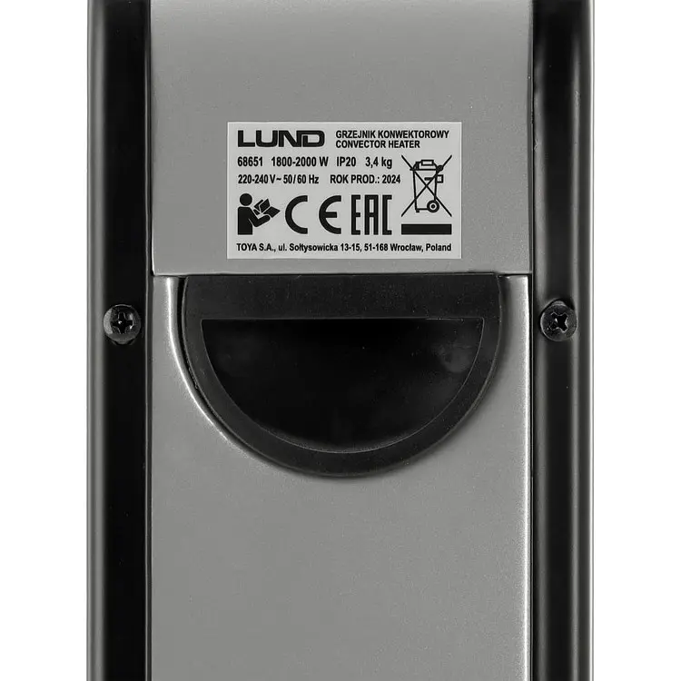 Обігрівач конвекторний Lund з функцією турбо 2000 Вт (68651) - фото 10