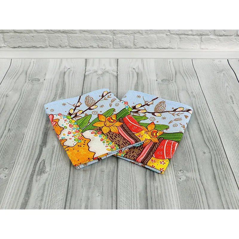 Полотенце вафельное Руно Пасхальное, набивное, 45х60 см, голубое (205.15_Пасха голубой_2) - фото 3