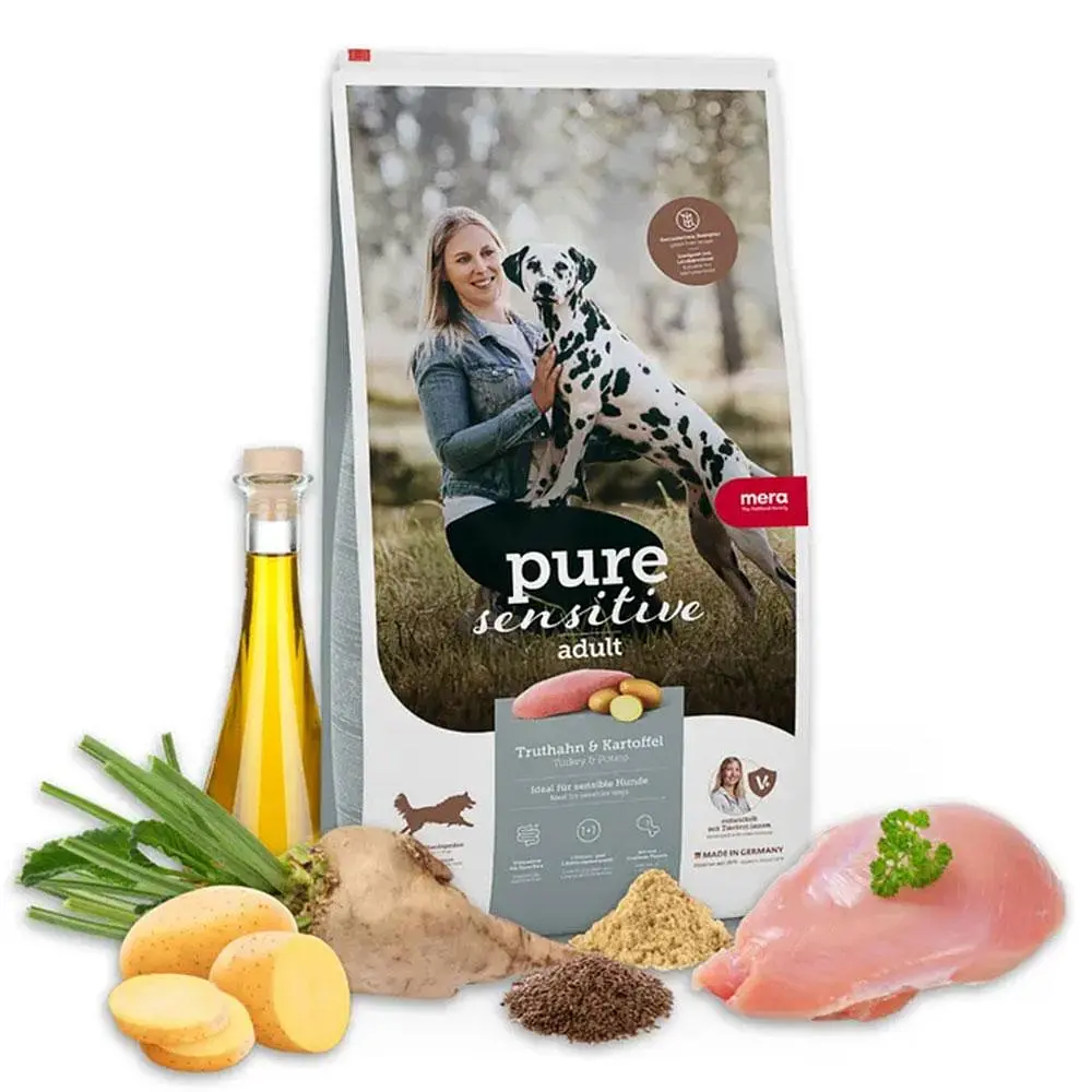 Сухий беззерновий корм для дорослих собак Mera ps fresh meat Truthan&Kartoffel із свіжим м'ясом індички і картоплі 1 кг