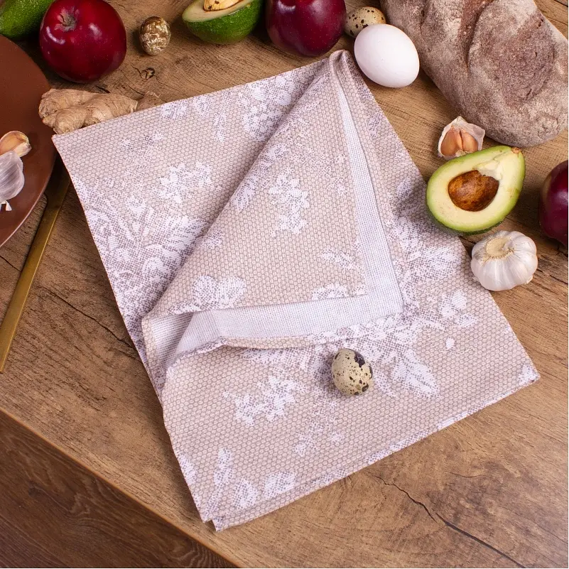 Полотенце вафельное MirSon №511 Waffle Cream lace 50х30 см (2200006723516) - фото 3