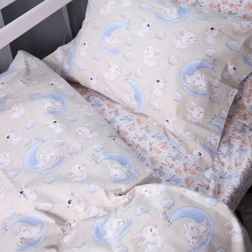 Наволочка MirSon Poplin Line Kids 07 Rabbits 70х70 см різнобарвна (2200009718045) - фото 4