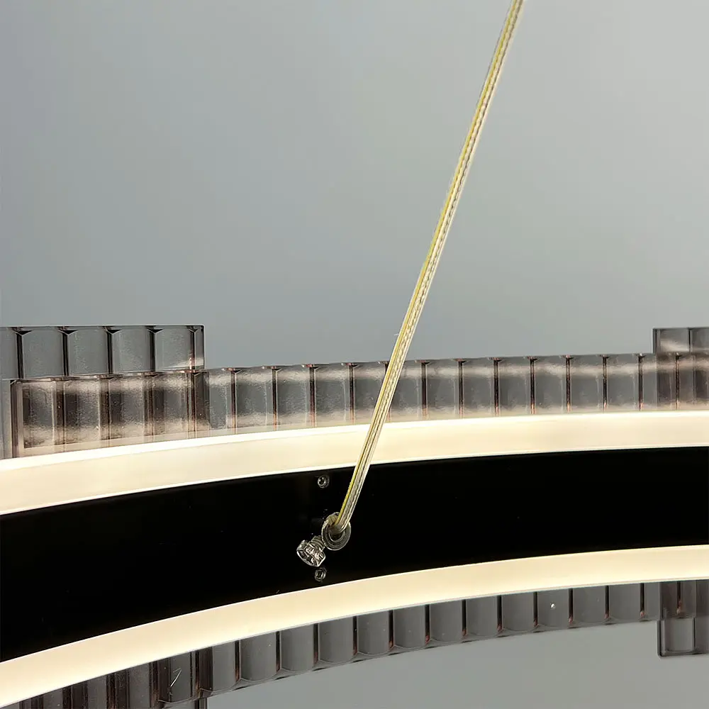 Черная кольцевая люстра с графитовыми пластинами Ø 80 см Line F | Ст. MJ233-800 BK - фото 3