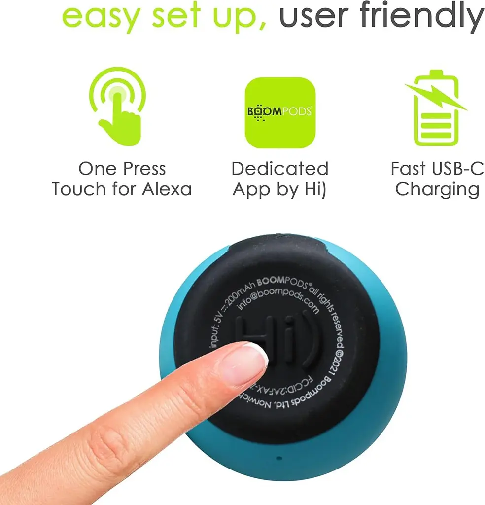 Boompods Zero Talk Міні-портативний динамік Bluetooth із вбудованими розумними пристроями Amazon Alexa - невеликий бездротовий вод - фото 3