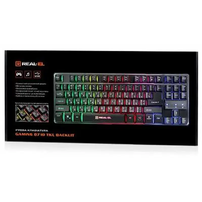 Клавіатура REAL-EL 8710 Gaming TKL Backlit Black (EL123100030) - фото 3