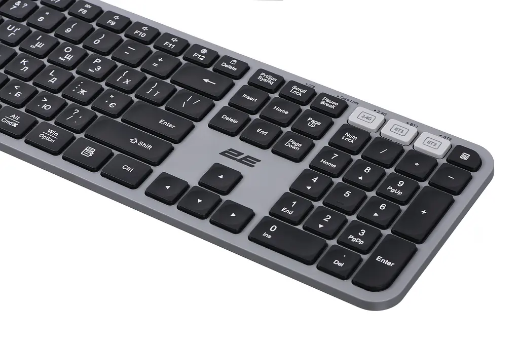 Клавіатура мембранна KS240 110key, WL/BT, EN/UK, сіро-чорний 2E teh0013890 - фото 8