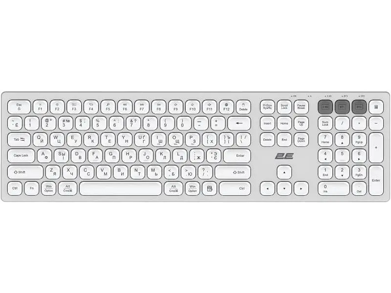Клавіатура 2E KS270 Silver/White (2 E-KS270WBWH)