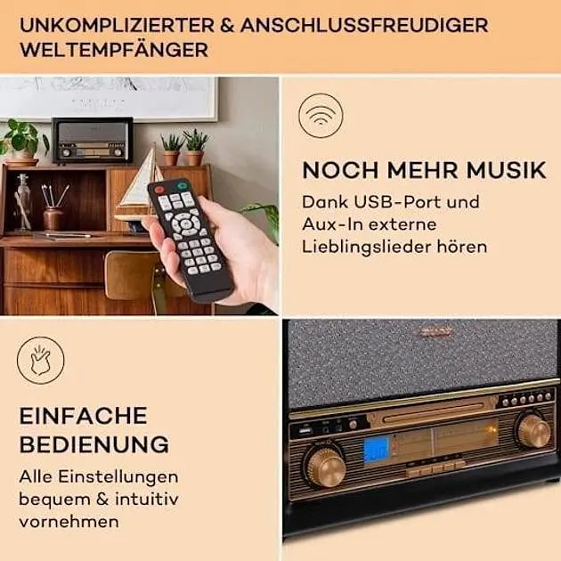 Акустическая ретро стереосистема Auna Belle Epoque 1906 Retro Stereo (10040055) - фото 6