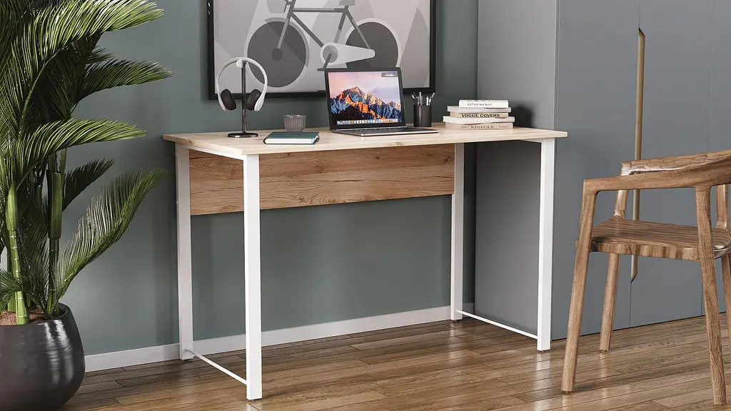 Компьютерный стол Ferrum-decor Курт 75x140x60 белый ДСП Дуб Сан-Марино 16мм (FRD-102219) - фото 9