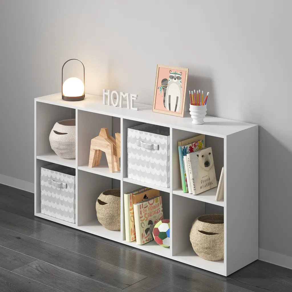 Книжная полка стеллаж Vays M-10 на 10 ячеек ЛДСП 72x29x143 см для дома офиса детской или гостиной - фото 2