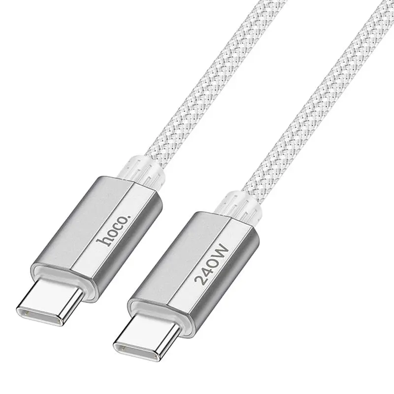 Дата кабель Hoco U134 Primero Type-C to Type-C 240W (1.8m) Gray - фото 2