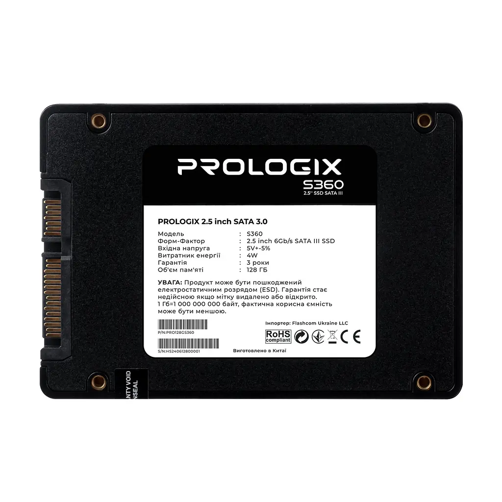 Накопичувач SSD 128GB Prologix S360 2.5 SATAIII 3D TLC (PRO128GS360)