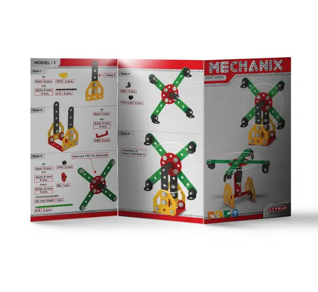 Конструктор Zephyr Mechanic Giant Wheel металевий розвивальний 2 моделі  - фото 5