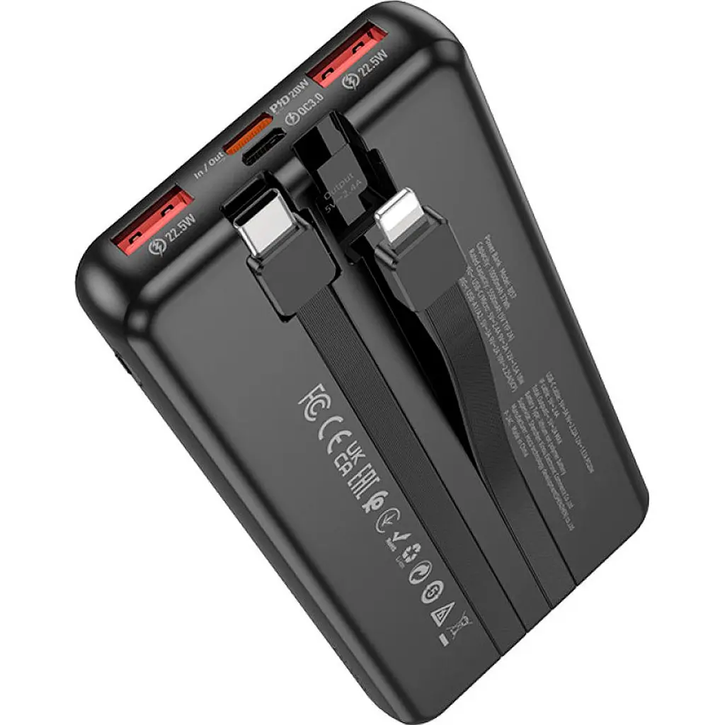 Зовнішній акумулятор Borofone BJ57 Graceful 10000mAh 22.5W Black [130202] - фото 2