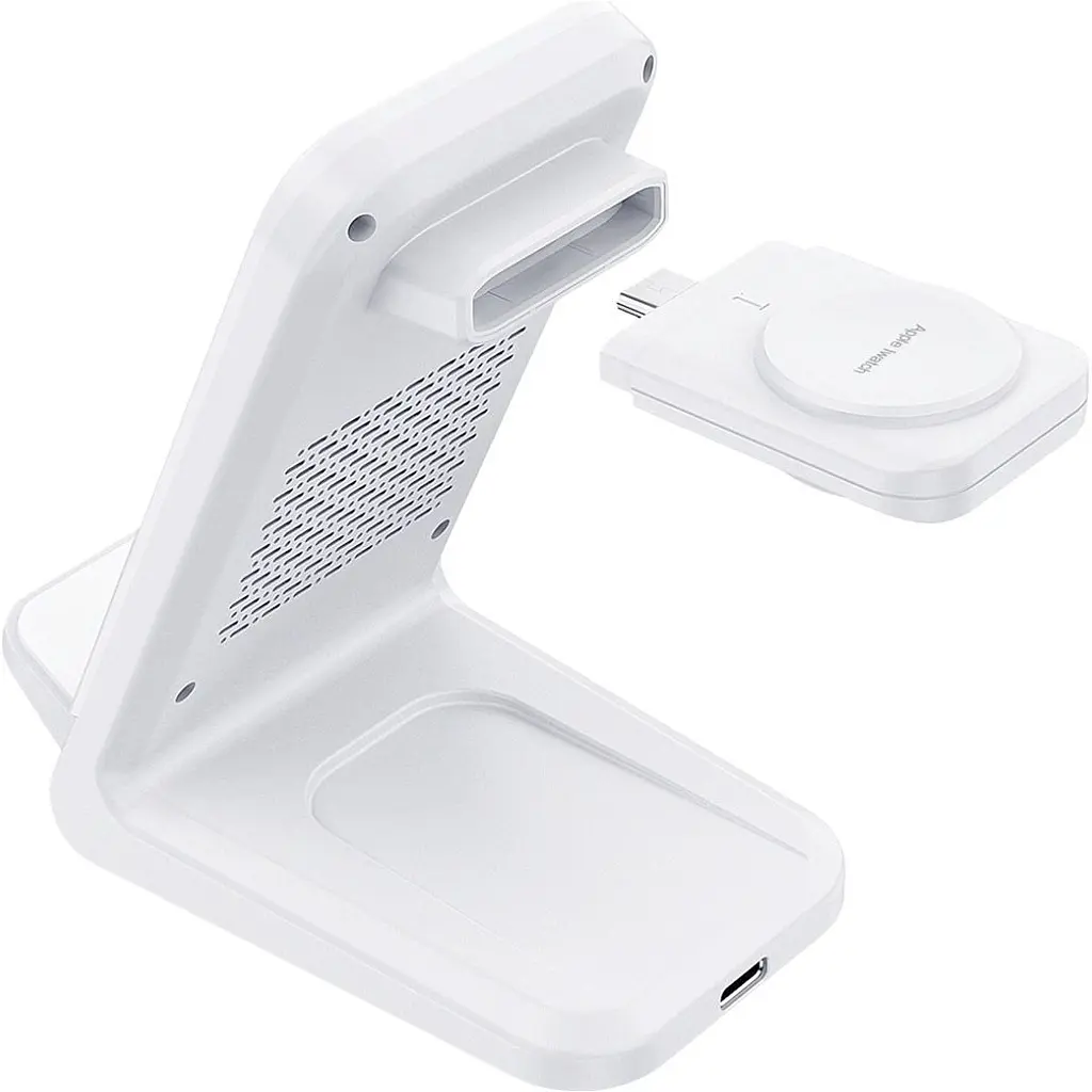 Бездротовий зарядний пристрій Choetech T608-F 3 в 1 Wireless Charger White [101509] - фото 2