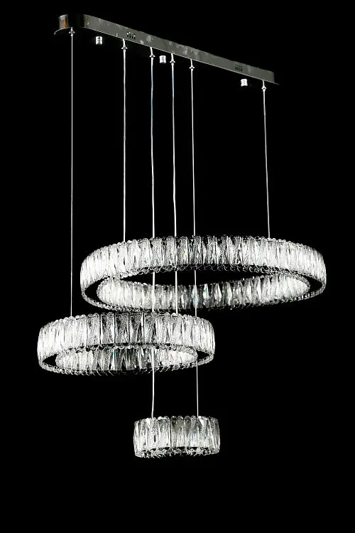 Світлодіодна люстра Splendid Ray L50804L/600+400+200/3 LED (CH) з кришталем, хром, 100 Вт, з пультом і димером - фото 2