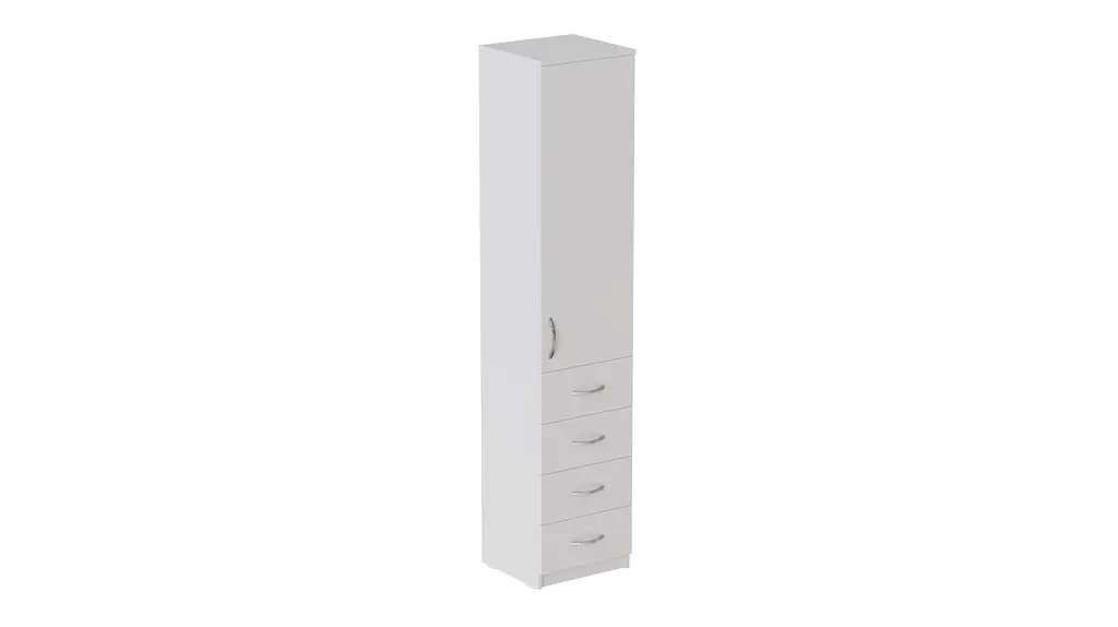Пенал Анжело Ferrum-decor на 3 полиці з дверима та 4 ящиками 1900x400x380 ДСП Білий 16 мм (FRD-104930) - фото 2