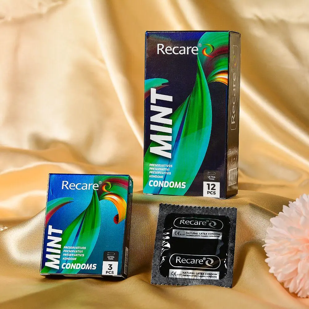 Презервативи Holographic Recare Ultra Thin Mint Condoms 3шт, ультратонкі, аромат: м'ята - фото 6