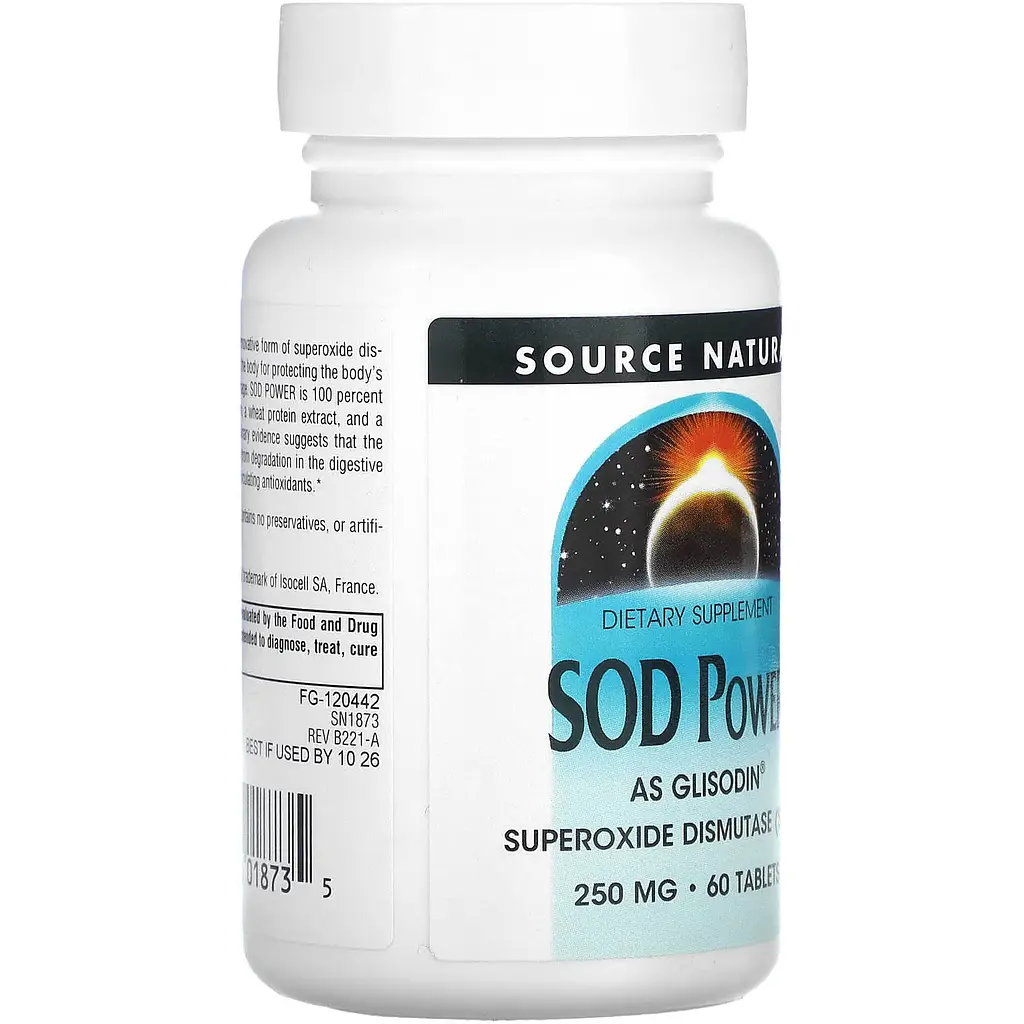 Супероксиддисмутаза Source Naturals SOD Power 250 мг 60 таблеток - фото 3