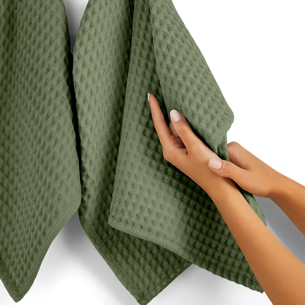 Вафельні рушники Olive Greek Waffle CS1 2шт 75х95см/75х130см (SetTw_GreekWaffle_53Olive75x95_53Olive75x130) - фото 5