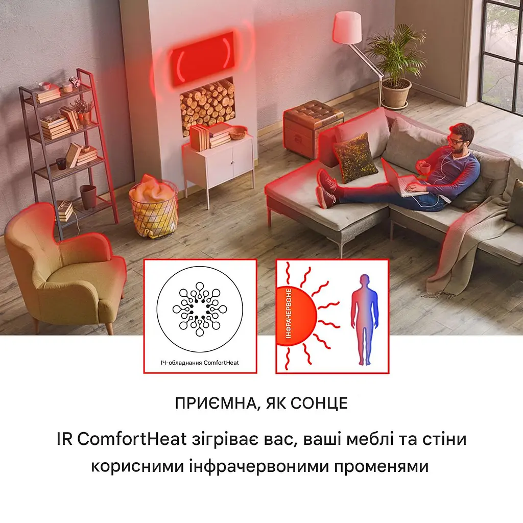 Инфракрасный обогреватель Klarstein Wonderwall Smart 350 Вт (10035118) - фото 2