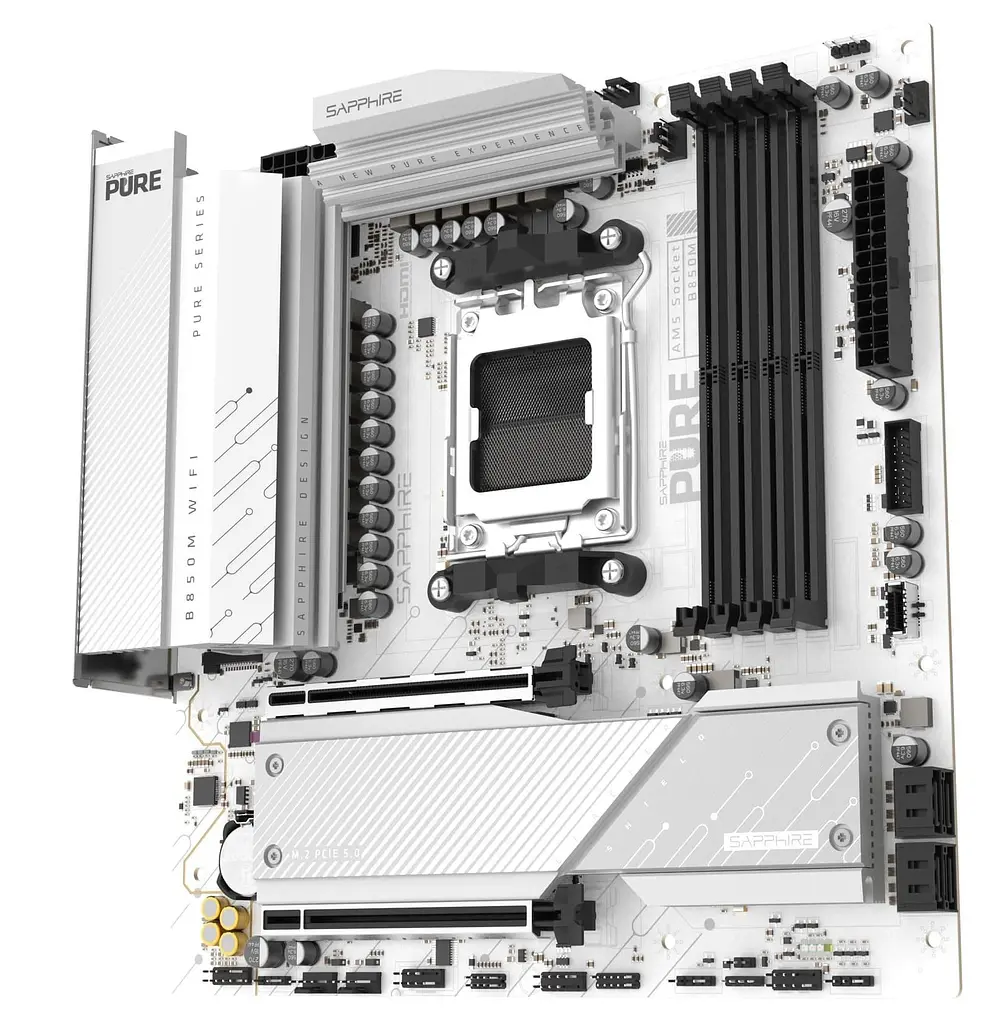 Материнська плата Sapphire PURE B850M WIFI (52123-02-40G) (Socket AM5, AMD B850, Micro-ATX) - фото 3