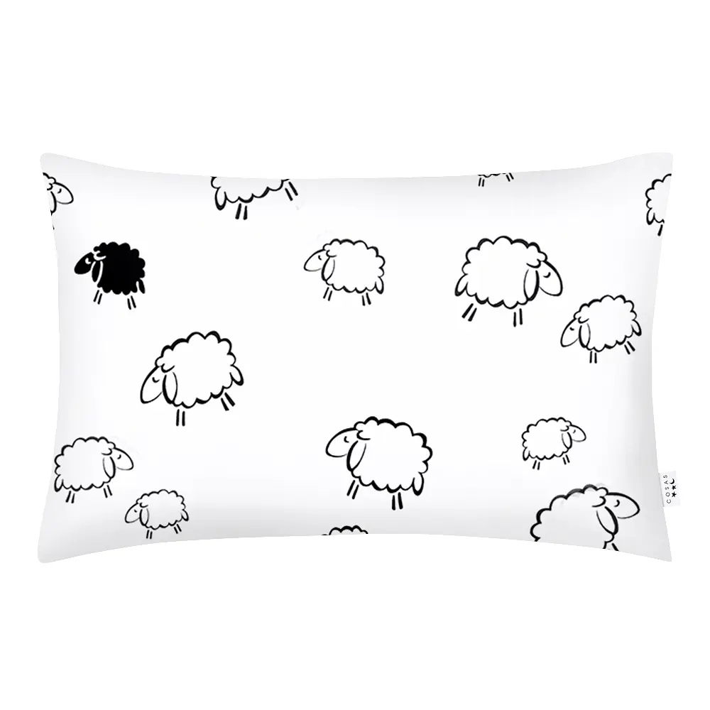 Комплект постельного белья Cosas Sheep dark black CS1 Полуторный черный (SheepBlackWhite_Rose_160) - фото 4