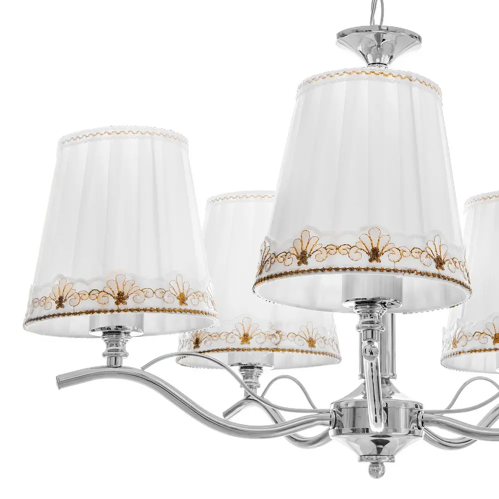 Люстра подвесная Brille прованс с абажуром E27 60W CH (BKL-656S/5) - фото 2