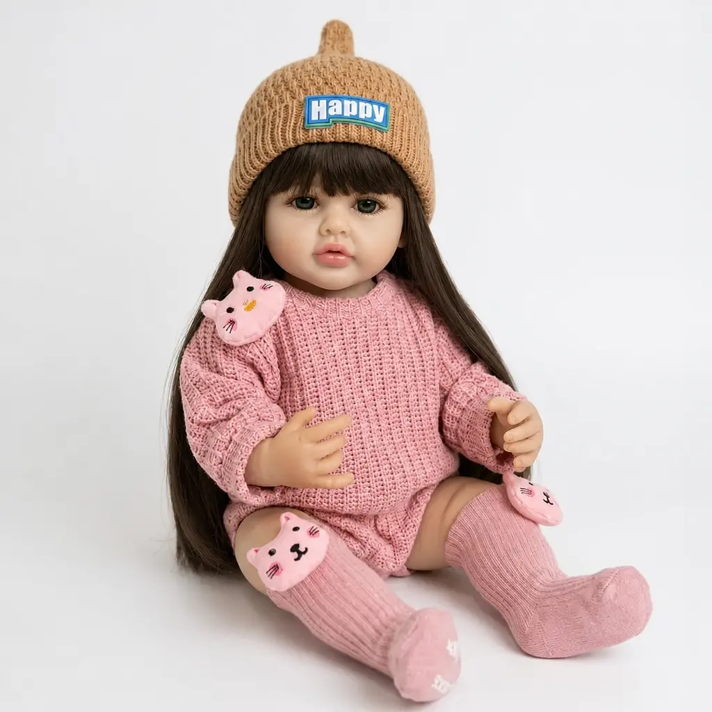 Реалістична Кукла Реборн 55 см повністю вінілова Doll Reborn Baby К0100206 - фото 4