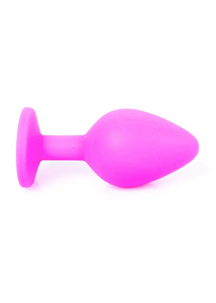 Анальна пробка - Jewellery Silicone Pink Plug M Light Blue - фото 6